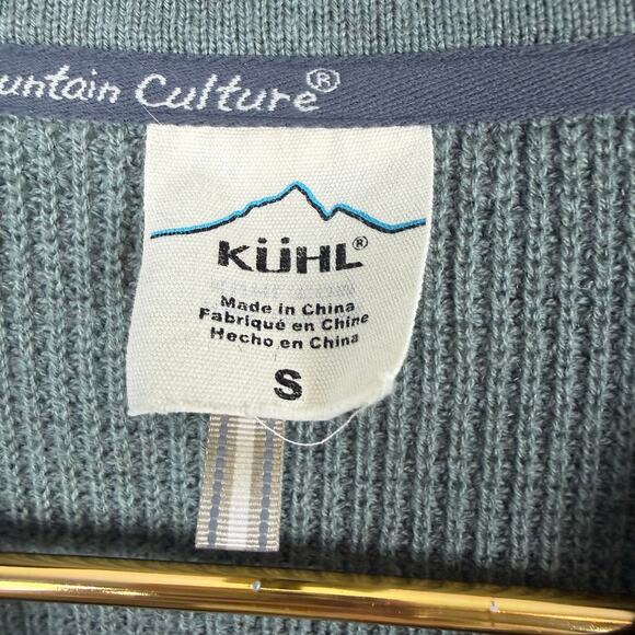 Kuhl Brynn Cardigan Sweater Soft Pine Green Meriono Wool Organic Cotton Sz S - Picture 5 of 6